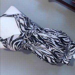 Zebra Dress Halter Top Padded Small